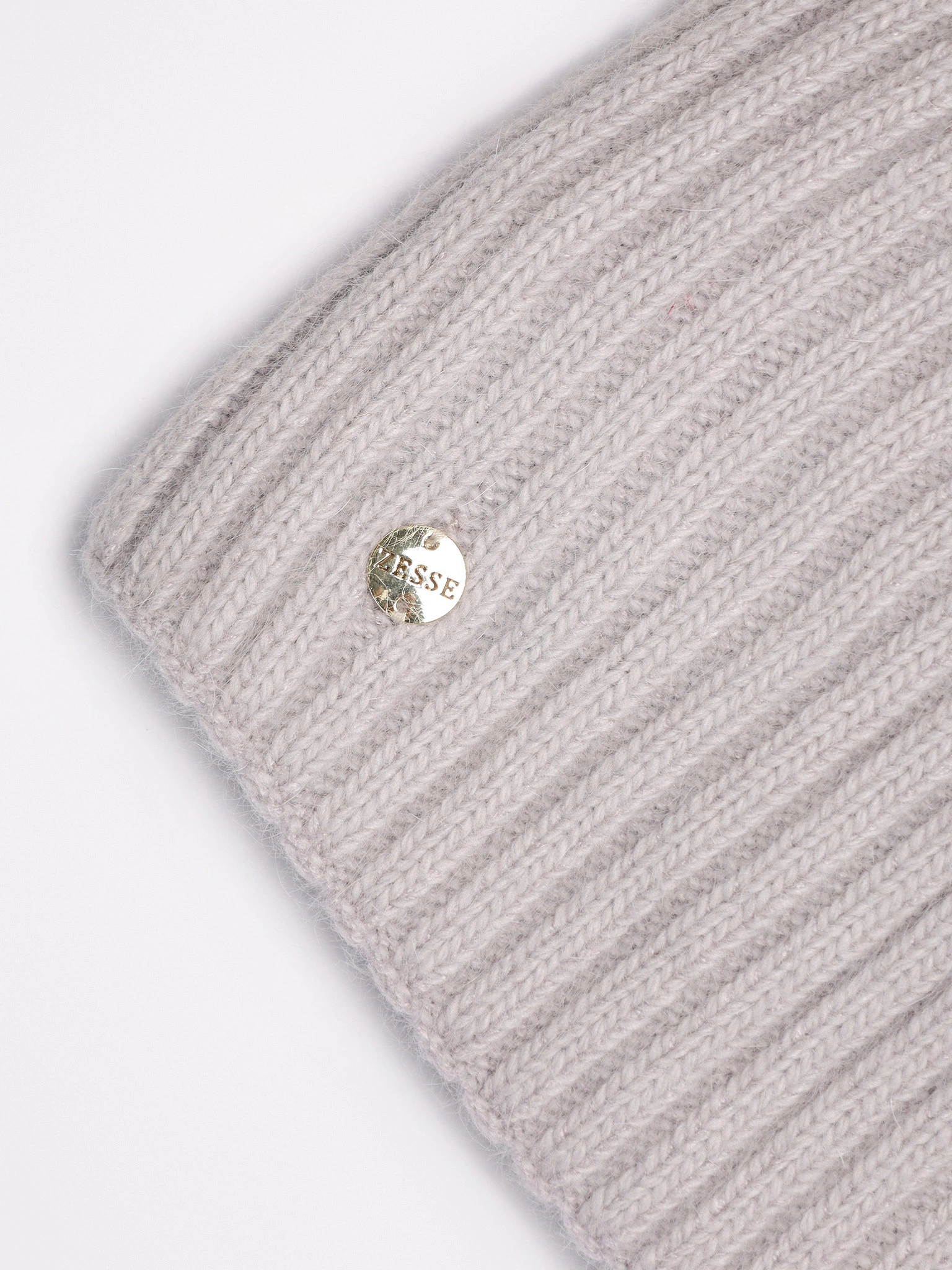 Шапка-бини двойная серого цвета